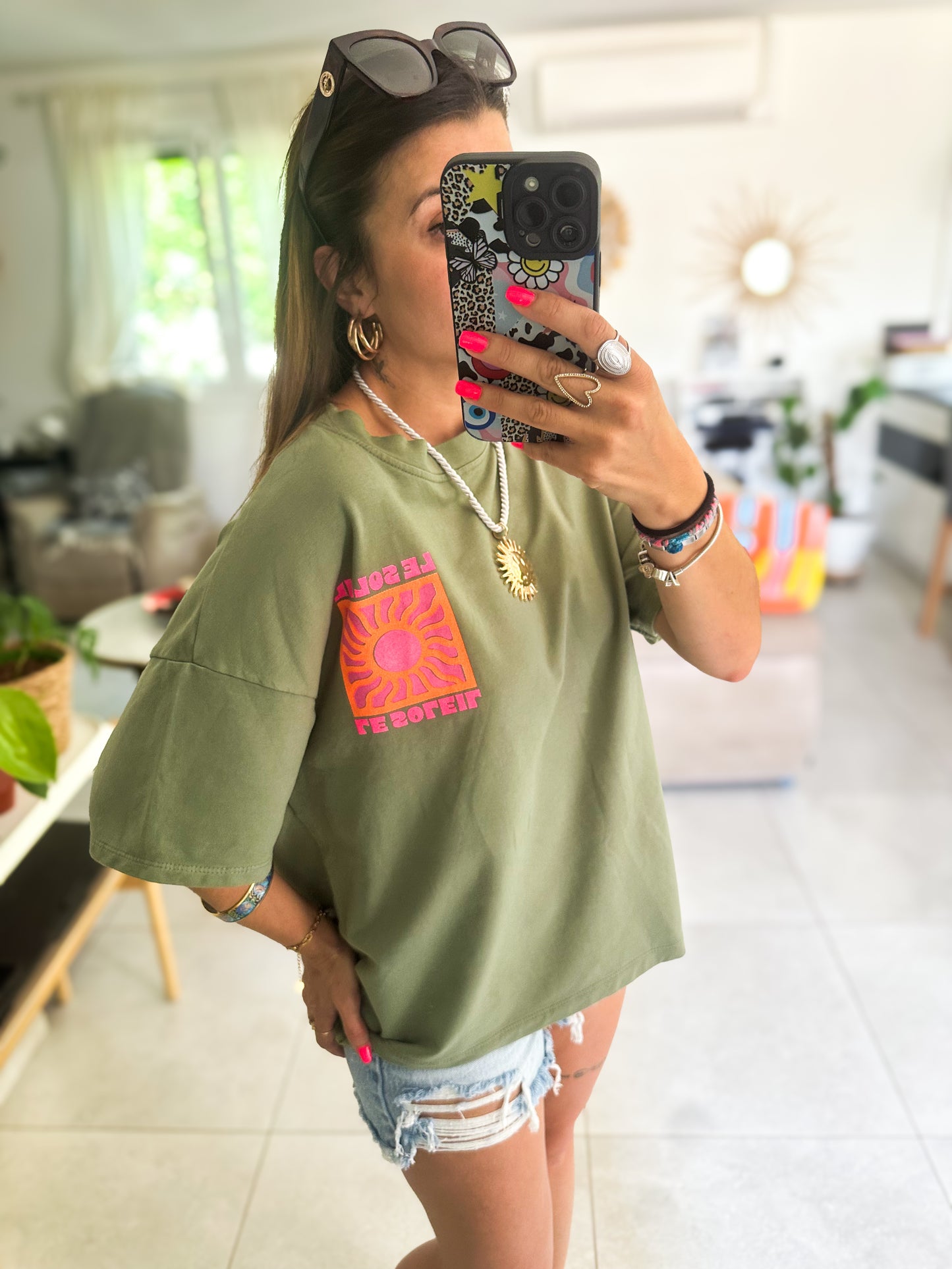 Tee-Shirt "Le Soleil" Kaki