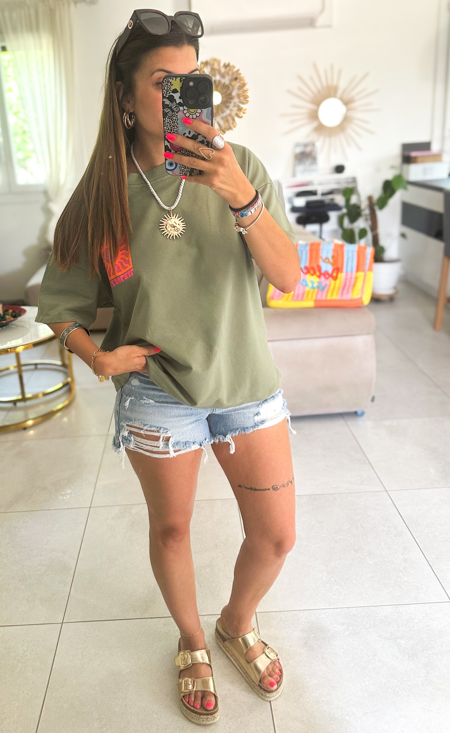 Tee-Shirt "Le Soleil" Kaki