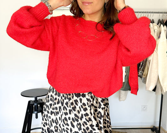 Pull en laine col rond Cherry