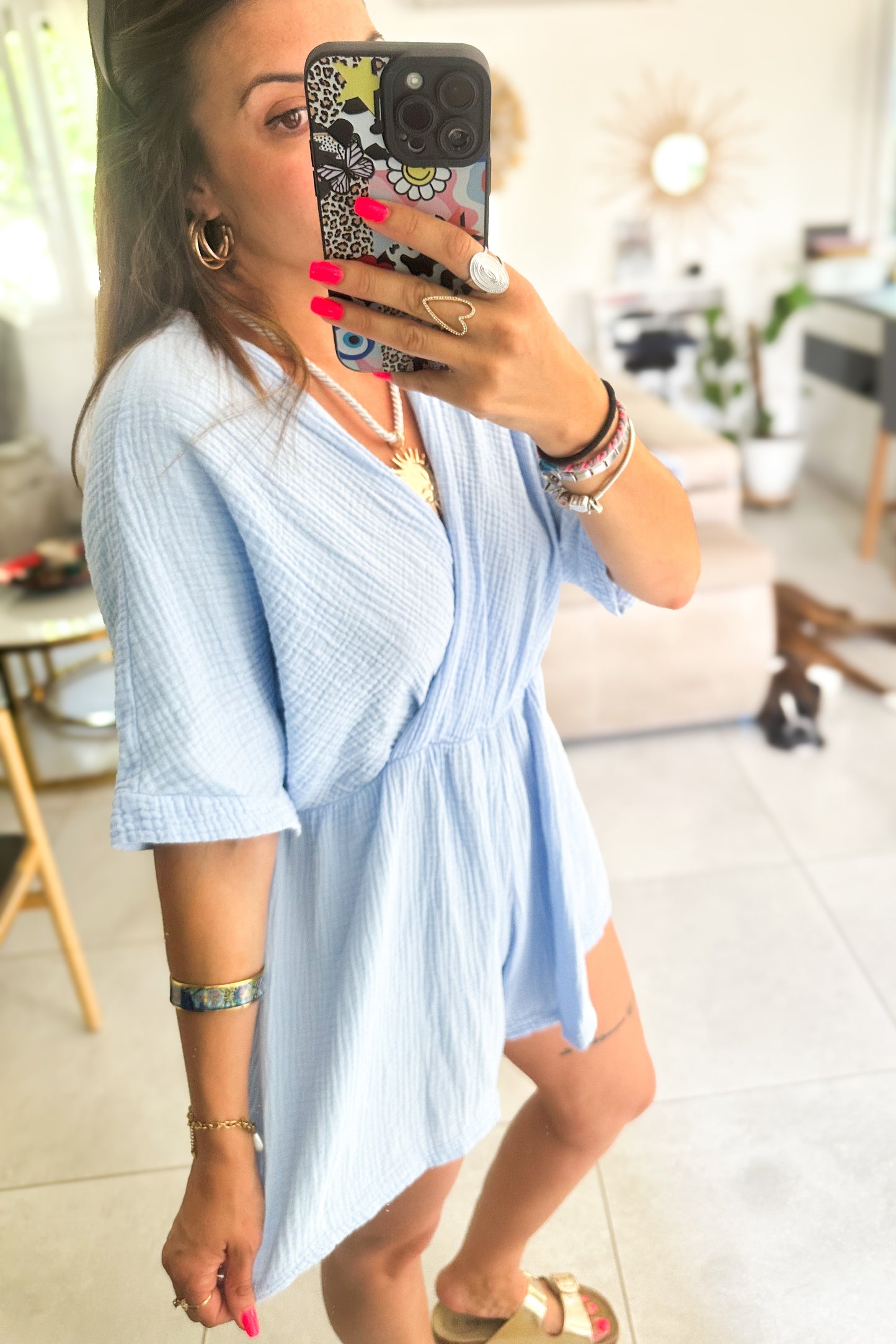 Combishort Gaze de Coton Bleu