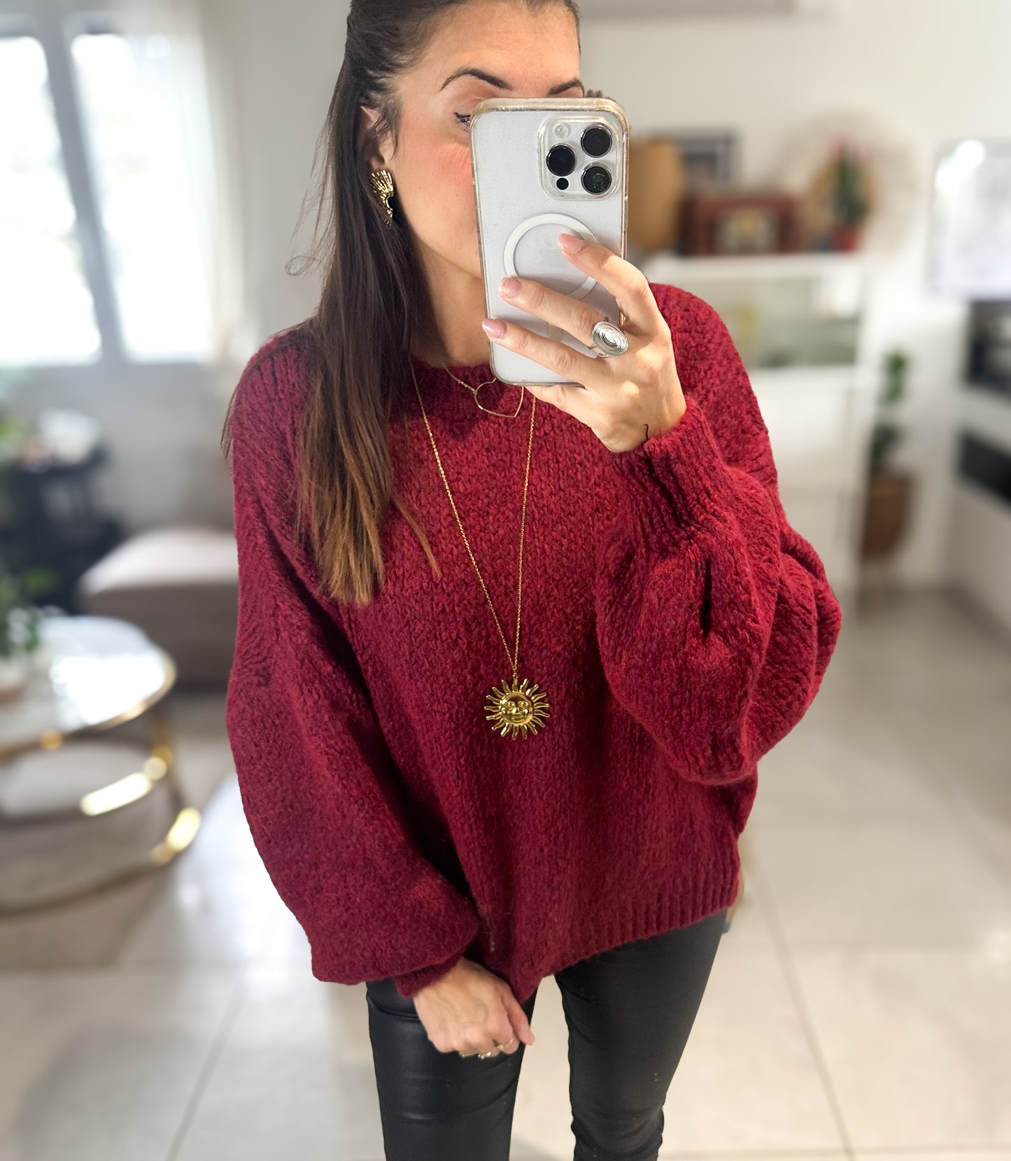 Pull Iris Bordeau