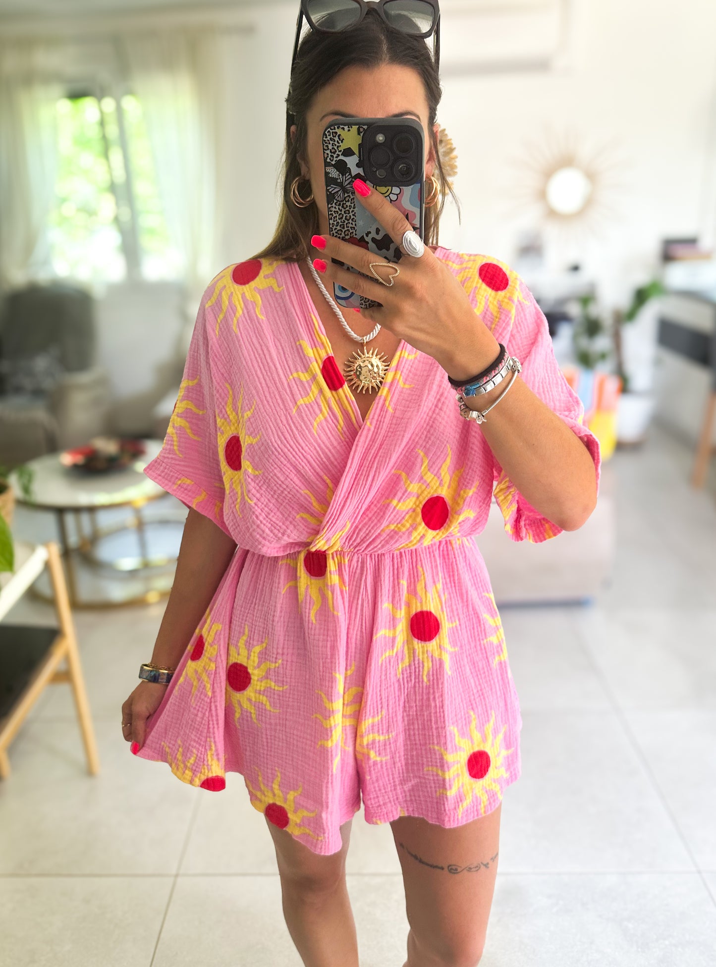 Combishort Gaze de Coton Soleil