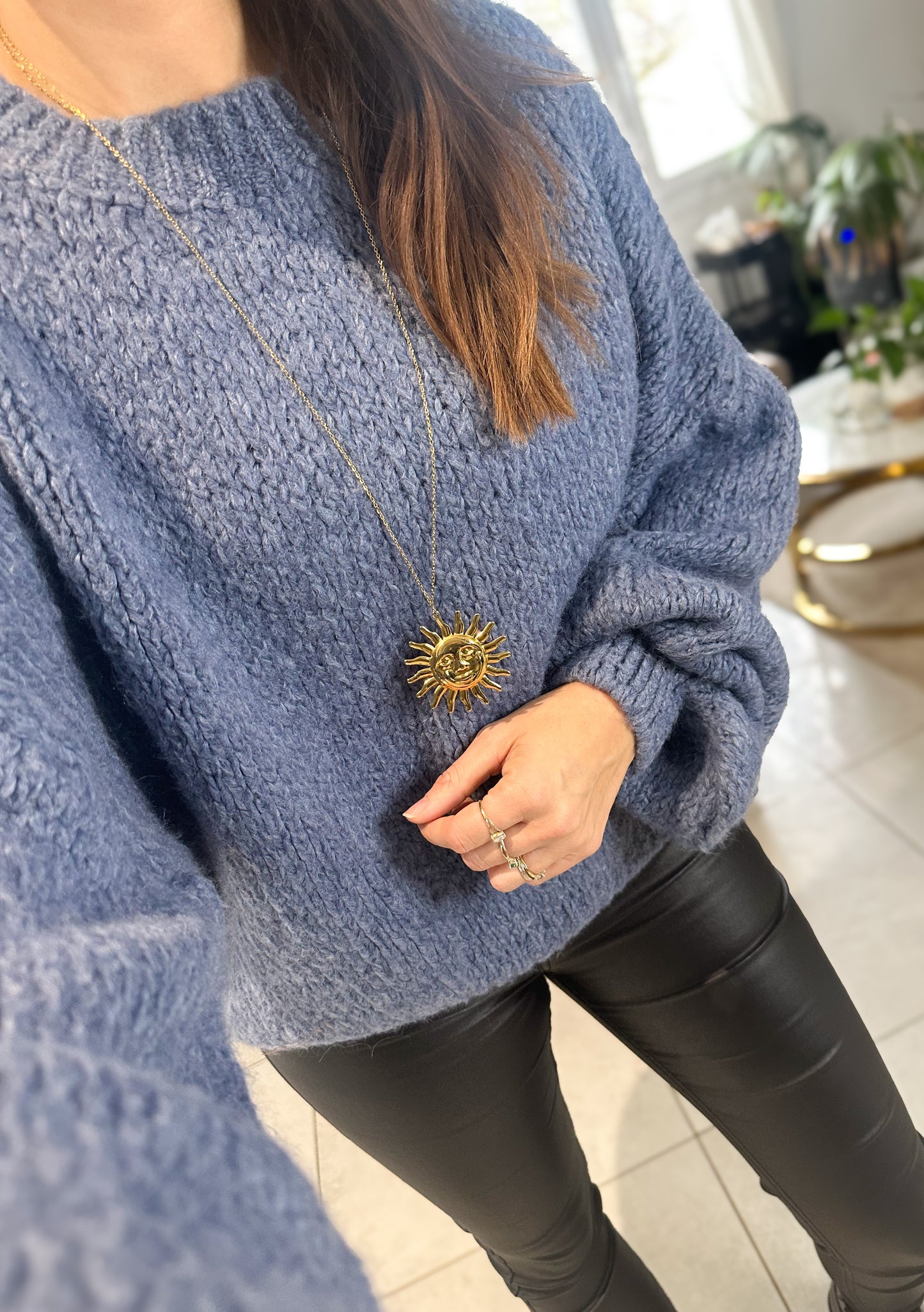 Pull Iris Bleu