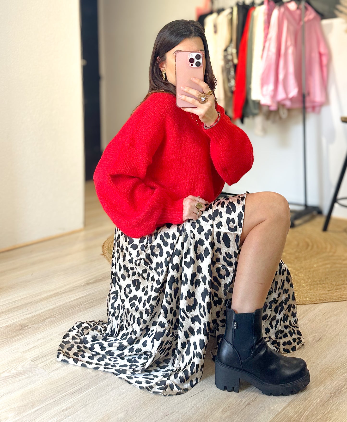 Pull en laine col rond Cherry