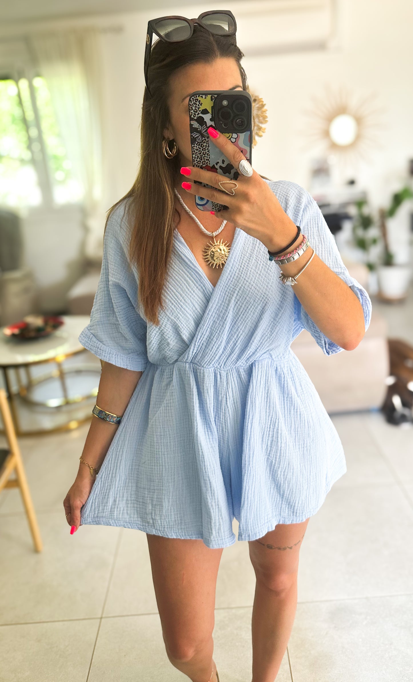 Combishort Gaze de Coton Bleu