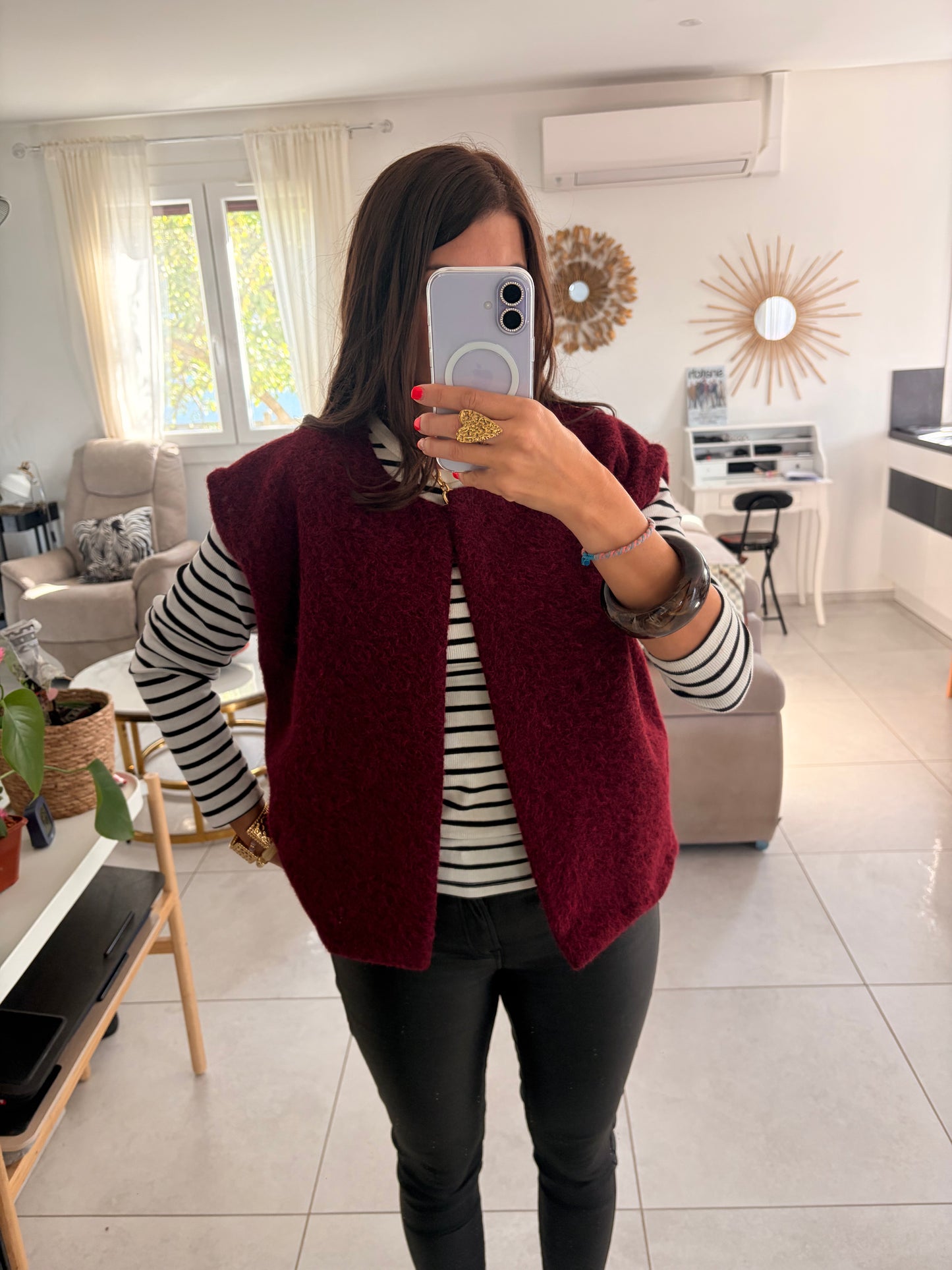 Gilet Lana Bordeaux