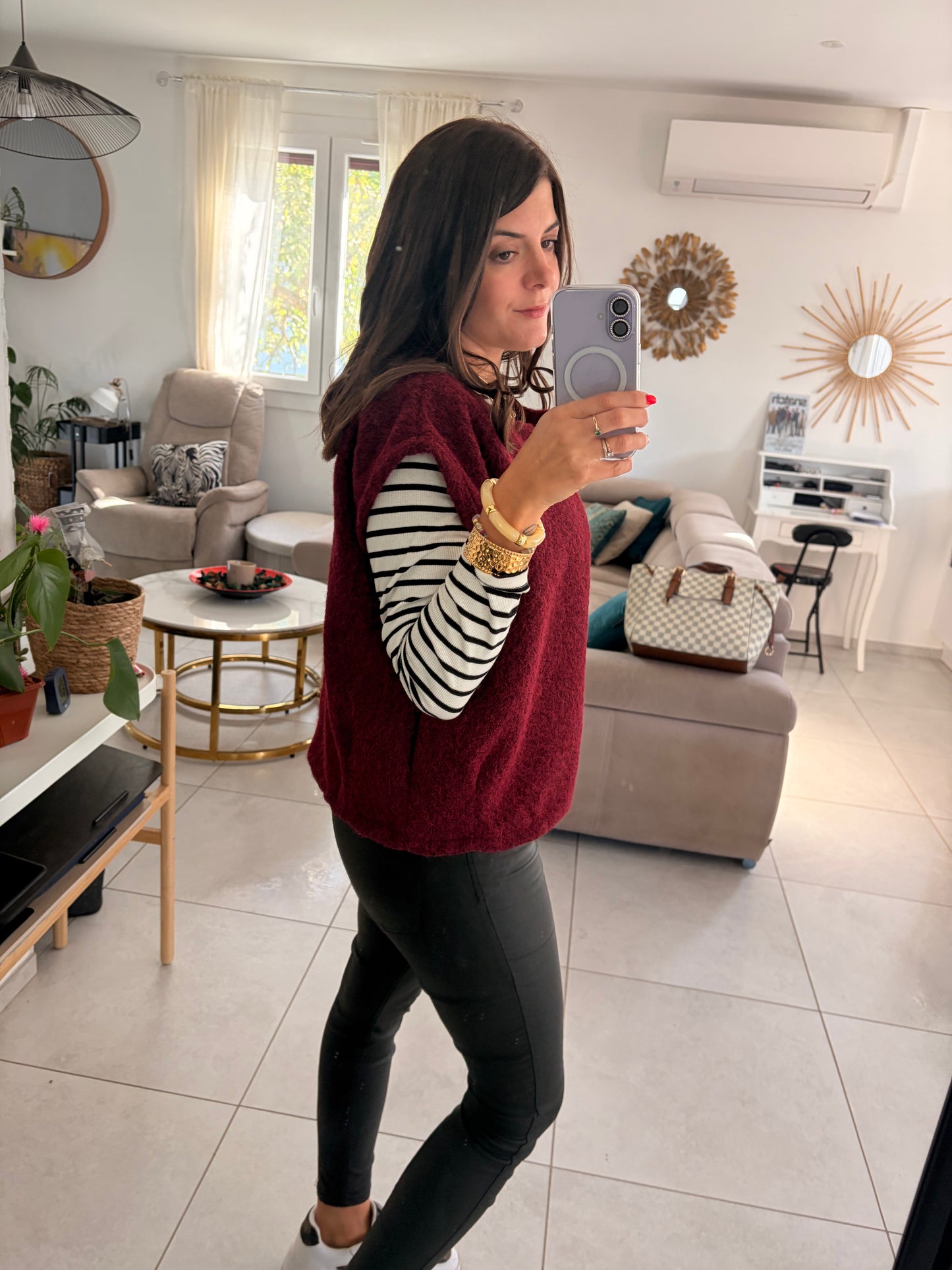 Gilet Lana Bordeaux