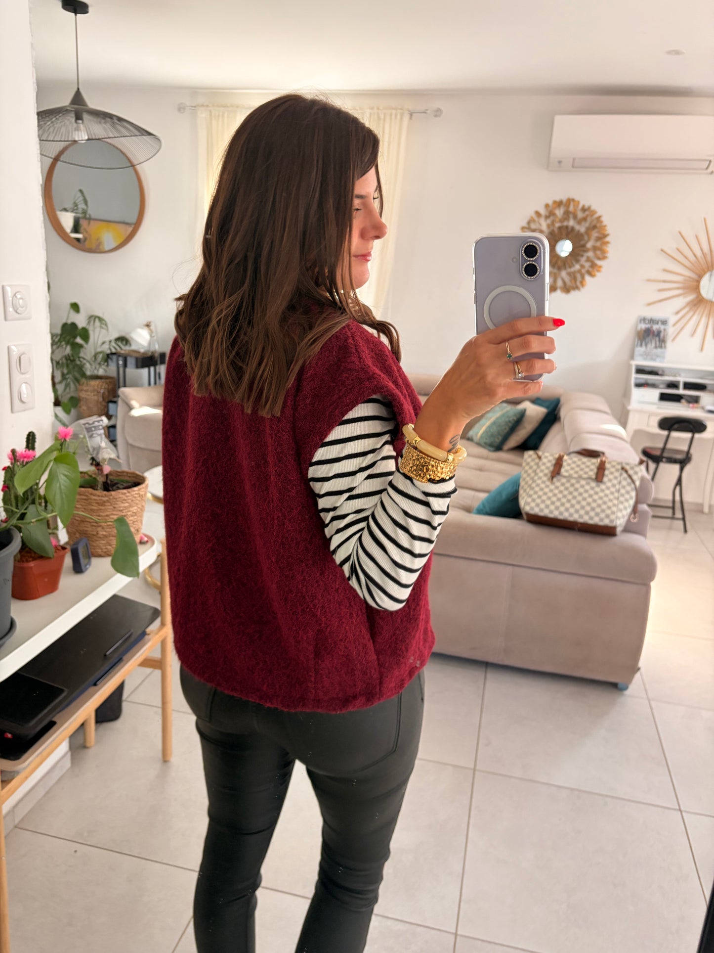 Gilet Lana Bordeaux