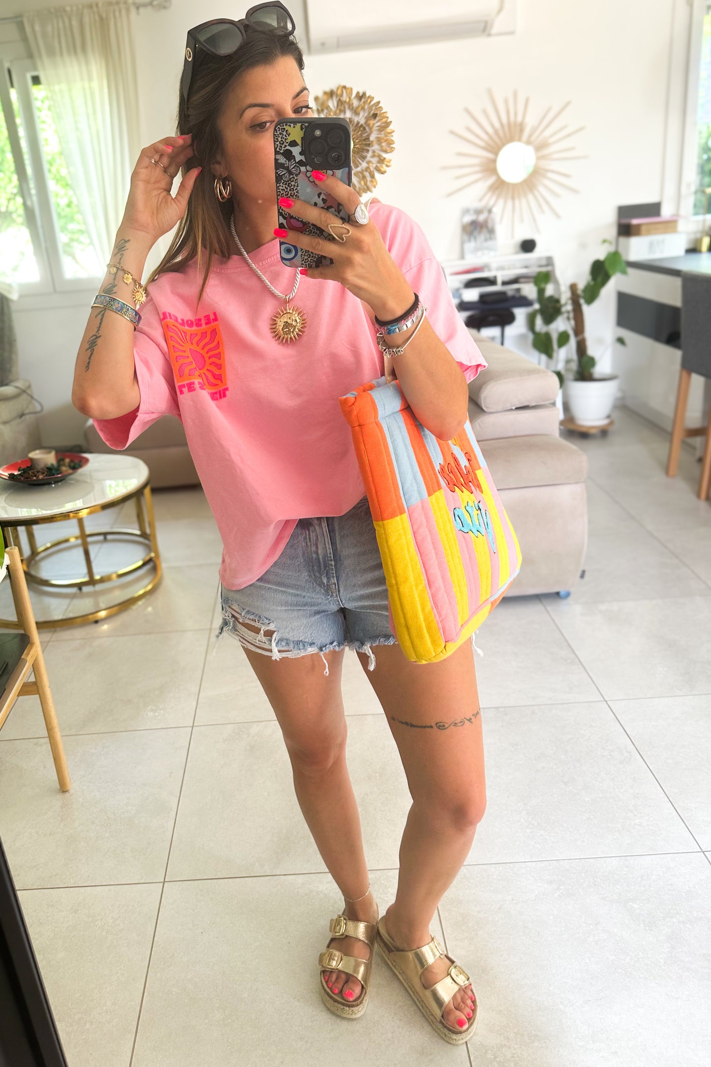Tee-Shirt "Le Soleil" Rose
