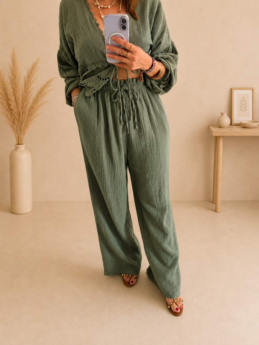 Pantalon Mila kaki