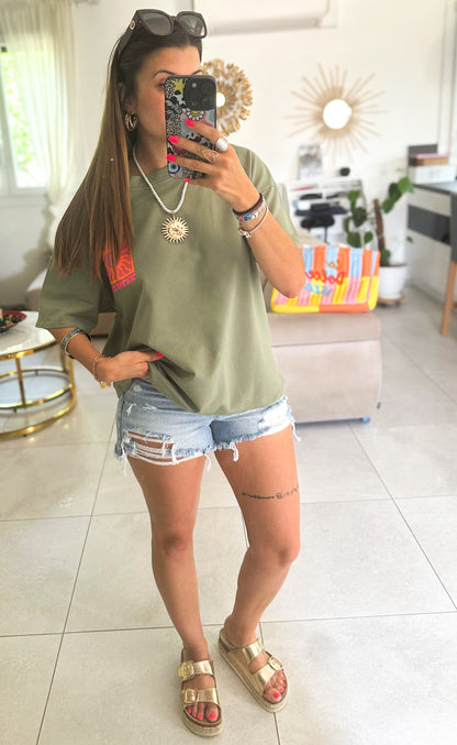 Tee-Shirt "Le Soleil" Kaki