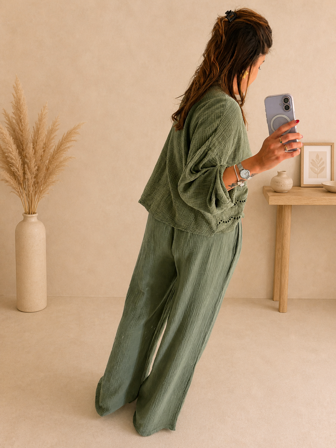 Pantalon Mila kaki