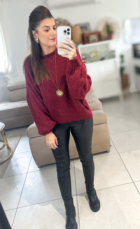 Pull Iris Bordeau