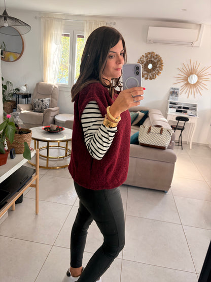 Gilet Lana Bordeaux